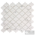 Snow White Arabesque Glass Mosaic Tiles for Bathroom